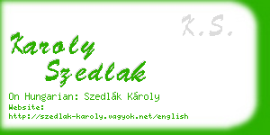 karoly szedlak business card