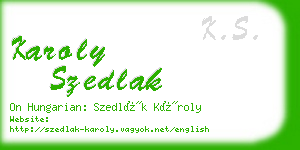 karoly szedlak business card